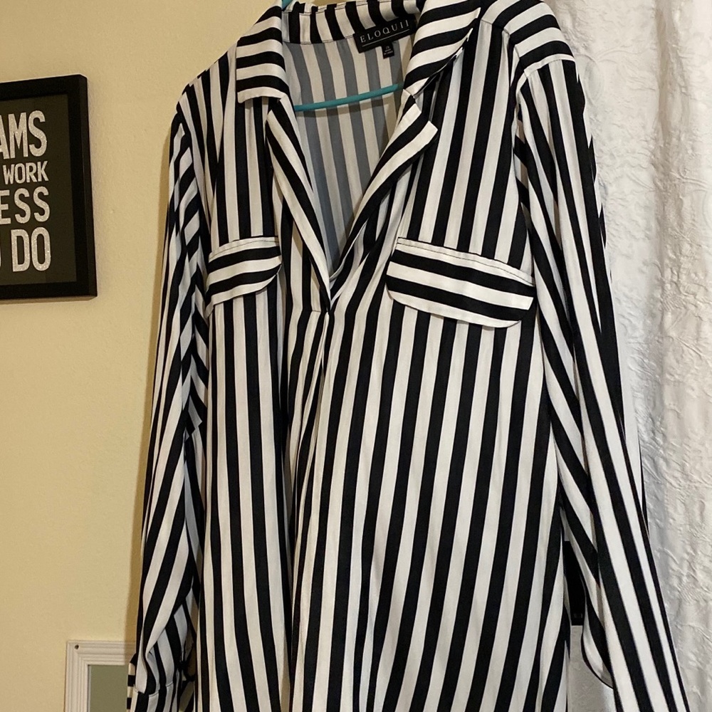 Black and white blouse